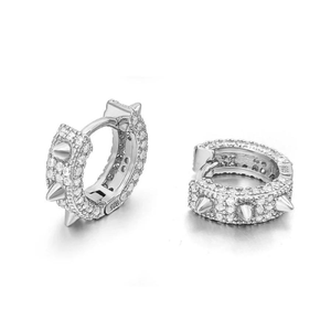 Elegant Luxury 14K <b>Gold</b> White/Rose/Yellow Round Hoop <b>Earrings</b> VVS D Color Lab Grown Diamonds Fine Jewelry for <b>Men</b> and Women - Product Image 2