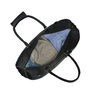 Sac de voyage en cuir, sac de week-end, avec fermeture à glissière pliable, sangle réglable, design durable, imperméable, noir - Product Image 4