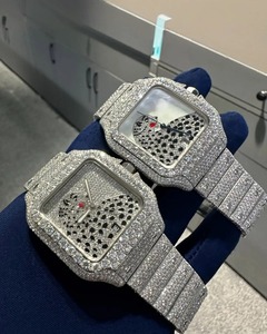 Customised Logo Latest Iced Hip Hop Diamond <strong>Watch</strong> For Men Exclusive Moissanite VVS Clarity Fashion Movement Direct India - Product Image 2