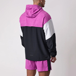 Chaqueta Deportiva Ligera y Transpirable para Hombre al por Mayor, con Capucha, Cremallera, Bloques de Color, Bolsillos, Tejido, para Gimnasio y Deportes - Product Image 5