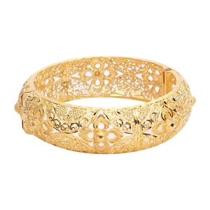 กำไลชุบทอง14K 18K 24K กำไล Kada แบบหรูกำไลข้อมือแฟชั่นกำไลทองเหลืองบรรจุทอง joyeria - Product Image 3
