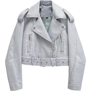 Chaqueta de Motociclista de Cuero de Oveja Genuino de Alta Calidad para Mujer, Ropa Exterior de Moda Inspirada en Motociclistas - Product Image 4