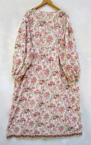 เดรสแม็กซี่พิมพ์ลายดอกไม้วินเทจสำหรับผู้หญิงชุดเดรสยาวลำลองพิมพ์ลายดอกไม้ฤดูใบไม้ผลิกระดุมยาวธรรมชาติ - Product Image 2