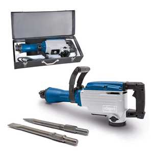 Marteau de démolition électrique 1700W, force d'impact 50J, 2000 coups par minute, burin pointu et plat de 390 mm, coffret de transport métallique - Product Image 6