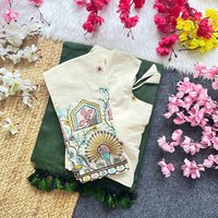 Tenue traditionnelle indienne, sari en coton khadi avec broderie, chemisier pour femme, fabricant de Surat au prix le plus bas