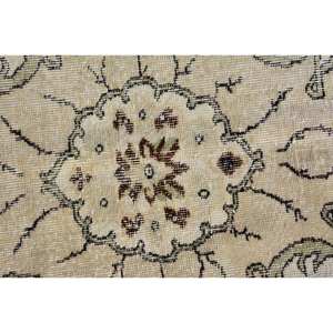 Alfombra turca vintage clásica beige marrón 5,9x9,5 pies de área grande de lana de retazos con respaldo de látex para pasillo o dormitorio - Product Image 5