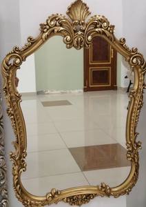 Miroir mural antique orné en or, grand miroir décoratif en verre avec cadre en bois pour une décoration intérieure élégante et des cadeaux - Product Image 3