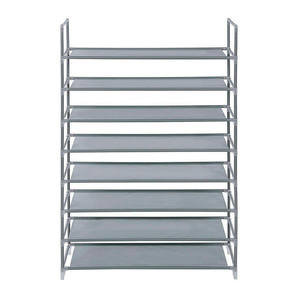 Meuble à chaussures Myrva grand gris, 5 niveaux, en acier inoxydable, sur pied, pour rangement de placard, design minimaliste, capacité 20-35 paires - Product Image 4