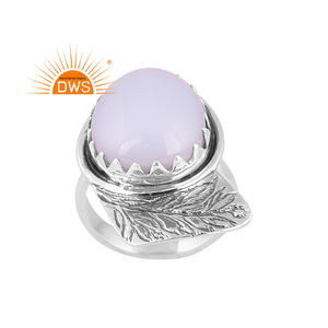 Hot Selling Oxidized Sterling Silver Natural Lavender Chalcedony Gemstone <b>Statement</b> <b>Ring</b> Custom Jewelry for Women Gift for Her - Product Image 1