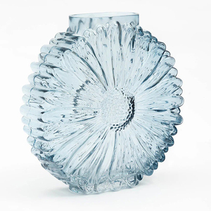 Jarrón de Vidrio Kenna con Diseño de Girasol Indio, Decoración Floral Artesanal para el Hogar - Product Image 1