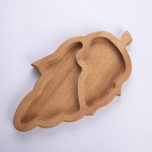 Bandeja para Aperitivos de Madera de Haya al por Mayor |   Plato para Servir Pequeño de 2 Secciones - Product Image 1