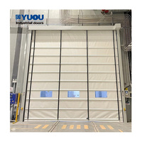Porte industrielle rapide en PVC transparent, automatique, empilable, relevable et pliante