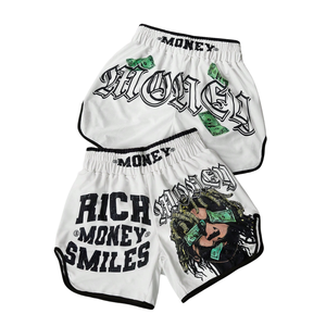 Shorts de Muay Thai en satin personnalisés OEM, durables, pour Jiu-Jitsu, grappling, MMA, avec logo brodé, shorts de combat sublimés - Product Image 6