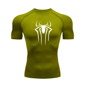 En moda hombres media manga camisas de compresión de secado rápido Rash Guard Bjj Rash Guard MMA Rash Guards camisa de entrenamiento de compresión. - Product Image 6