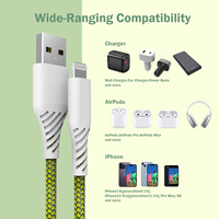 Câble USB-A vers Lightning certifié MFi 60W pour charge rapide, blindage tressé, boîtier en PVC, compatible avec banques d'alimentation, ordinateurs et appareils iOS – En stock