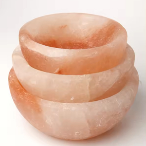 Precio al por mayor, cuencos de sal rosa del Himalaya paquistaní duraderos personalizables, regalos decorativos ecológicos con estilo de flor tallada - Product Image 4