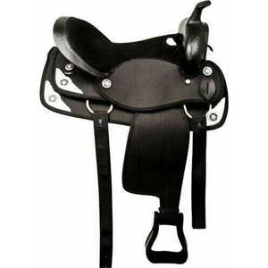 Sillín de caballo occidental sintético Premium de alta calidad, cuero genuino duradero con características en inglés, sillín de carrera para montar a caballo - Product Image 1