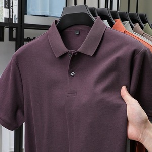 Polo de manga corta de algodón 100% de gama alta para hombre, camiseta transpirable de verano con solapa, camiseta informal Coreana de color sólido a la moda Paul - Product Image 2