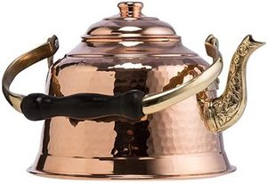 Bouilloire à thé en cuivre de conception classique Pot bouilloire à thé avec poignée en bois ustensiles de cuisine de table pour restaurant Hotelware - Product Image 5