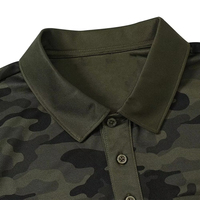 Polo à manches courtes camouflage pour homme, sur mesure, fabricant OEM, grande taille, décontracté, tissé, 100% polyester, motif imprimé