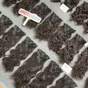 Extension de cheveux vietnamiens à clipser Cheveux naturels ondulés de couleur noire Grand en stock vente en gros jusqu'à 30 $ - Product Image 6