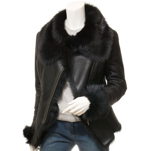 Chaqueta de Cuero para Mujer, de Alta Calidad, Cuero Genuino, Color Sólido, Impermeable, Ecológica, con Logotipo y Color Personalizados OEM - Product Image 3