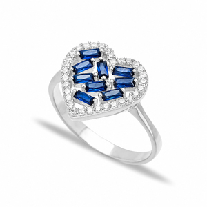 Coeur Design Saphir Baguette Fabriqué À La Main Turc Anneaux En Gros À La Main 925 Bijoux En Argent Sterling - Product Image 2