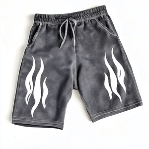 2025 hommes concepteur Hip Hop haute rue acide lavage sweat Shorts haute qualité Vintage lourd 100% coton cordon Shorts - Product Image 4