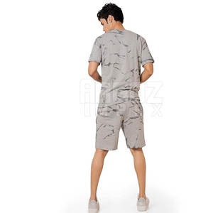 Ensemble t-shirt et short en coton pour hommes, style simple et unique, respirant, séchage rapide, ensemble t-shirt et short décontractés pour hommes - Product Image 2