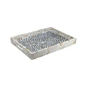 Bandeja artesanal con incrustaciones de fregona y hueso Majestic Fusion, bandeja de lujo a medida para un comedor elegante y estilo interior para el hogar - Product Image 3