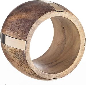 Exclusive <b>Indian</b> Napkin <b>Rings</b> for Christmas & Weddings Unique Round Brass & Wooden Table Decor Spring Butterfly Shape Made Paper - Product Image 6