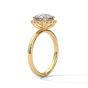 2.0ct Round Brilliant Cut Moissanite Halo <b>Solitaire</b> <b>Ring</b> 925 Sterling <b>Silver</b> Engagement Band - Product Image 4