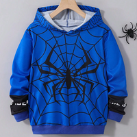 Sudadera con Capucha para Hombre, Diseño Americano, Estilo Vintage, Lavado Ácido, Sin Cordones, con Logotipo de Araña, Nueva Colección, Gran Venta