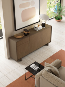 Terraneo Modern Particle Board <b>Sideboard</b> for Living Room 3-Door and 1-Drawer Storage Unit Spacious Made in Italy - Product Image 2