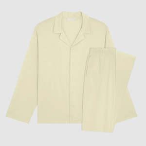 Ensemble de pyjama à manches longues en coton biologique pour homme, pyjama durable, vêtement de nuit personnalisé à boutons - Product Image 2