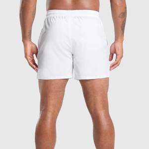 กางเกงขาสั้นผ้าโพลีเอสเตอร์ยืดได้สำหรับออกกำลังกายกางเกงกีฬาขาสั้นสีขาวไมโครเย็น - Product Image 3