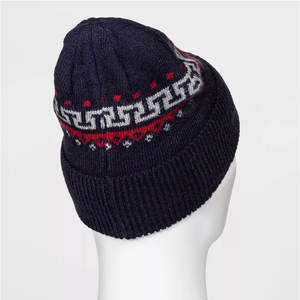 หมวกบีนนี่ถักแบบติดข้อมือเสื้อแจ็คการ์ดพร้อมแผ่นหนังหมวกปรับแต่งได้แบบพรีเมี่ยม - Product Image 6
