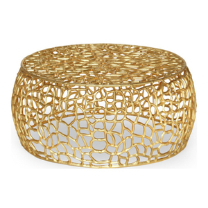 Mesa de centro de oro moderna con diseño único y almacenamiento para el hogar para sala de estar comedor dormitorio uso - Product Image 1