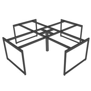 Mesa de Clúster de 4 Plazas con Estructura de Acero, 240x240cm, Sistema Slean HCSL030 - Product Image 1