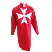 Tunique de commande de l'Ordre de Malte de qualité supérieure-Rouge avec croix de Malte (8 pointes) Service OEM à bas quantité minimale de commande
