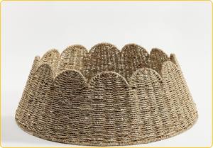 Collar/Falda para Árbol de Navidad de Pasto Marino Tejido Natural, Collar para Árbol para las Fiestas Navideñas, Decoración y Accesorios para Árboles de Navidad - Product Image 5