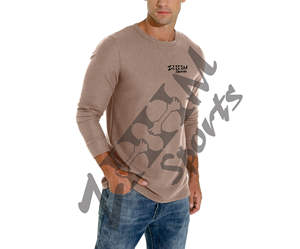 <b>Men's</b> Casual Lightweight Knitted Waffle Crew Neck Long Sleeve Pullover <b>Shirts</b> Quick Dry Fitted T-<b>Shirt</b> with Solid Pattern - Product Image 3