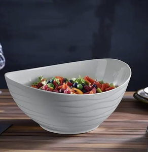 Bol à ramen à salade jetable en céramique Restaurant de luxe Salle de banquet Plat gris classique Vaisselle Fête Bol émaillé écologique - Product Image 2