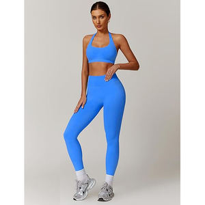 Ensemble de fitness, haut de sport sans couture et leggings taille haute, extensible, respirant, léger, vêtements pour femmes - Product Image 5