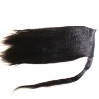 Extensions de cheveux humains vierges vietnamiens Kinky Straight Yaki en queue de cheval à clipser, 100g pour femmes