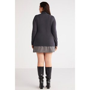 Blusa de Cuello Alto para Mujer, Talla Grande, de Viscosa y Elastano, Ajustada al Cuerpo, Marca ETHIQUET Emerybb - Product Image 6