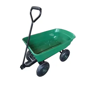 Chariot de jardin en polypropylène pur pliable de grande capacité avec roues de 10 pouces