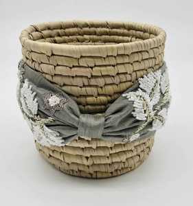 Gris doux rembourré facile à porter bandeau mignon brodé à la main accessoire perlé pour fête filles cheveux cravate bandeau accessoires - Product Image 3