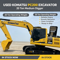 Excavatrice sur chenilles Komatsu PC200, 20 tonnes, hydraulique, d'occasion, japonaise, pour travaux de terrassement lourds