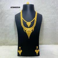 ALANKEET CREATIONS LLP Kalung Liontin Rantai Kotak Bunga Klasik Berlapis Emas Kuningan Perhiasan Fashion Panjang Wanita dengan Insersi Mikro